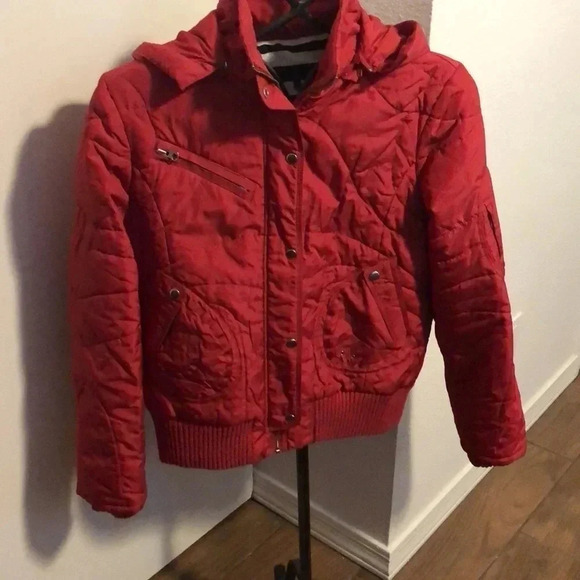 Cozy red padded winter jacket from Next. - Picture 4 of 10